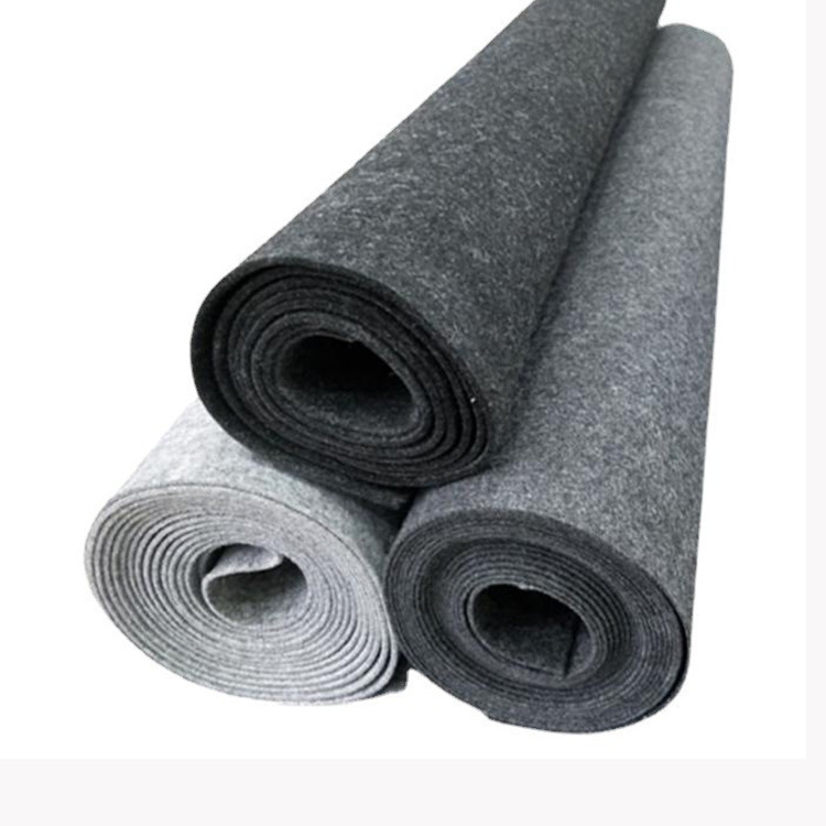 RPET毛毡可降解不织布3mm浅灰中灰深灰包装板材用汽车顶棚装饰
