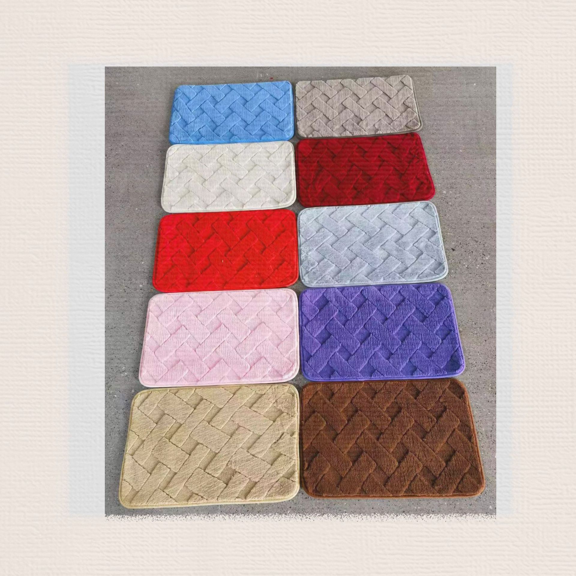 Bloqueado Jacquard de color simple almohadilla de piso almohadilla antideslizante absorción de agua almohadilla de puerta esponjosa alfombra de baño de color sólido almohadilla de cama