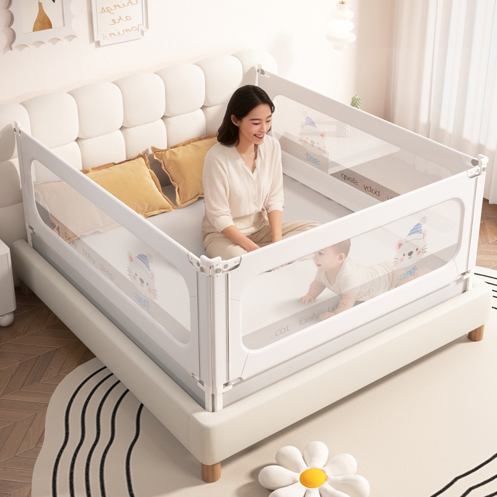 Base triangular en forma de U cerca de cama infantil bebé antiaída cerca de cama cerca de cama cerca