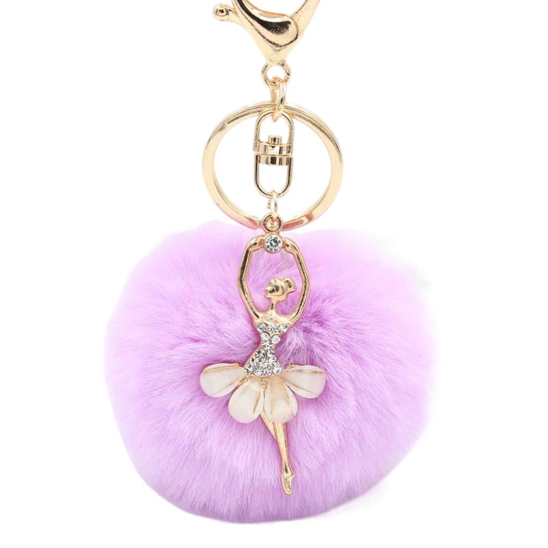 Koorol piel Ángel piel bola llavero bolsa colgante imitación Rex conejo piel DIY piel bola llavero Accesorios