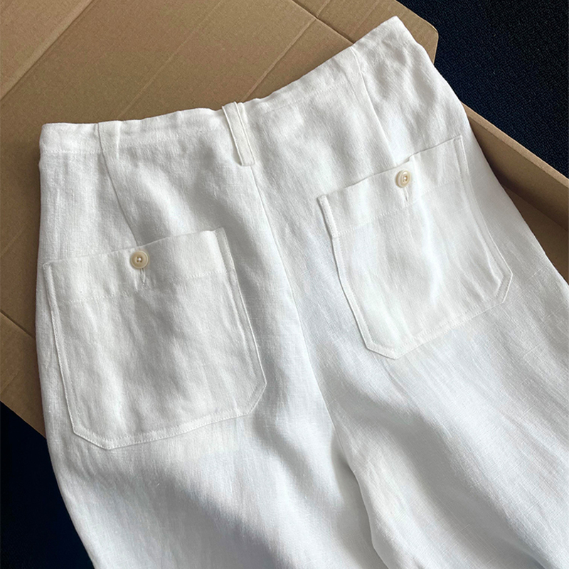 Highly Recommended! Old Money Style Anti-Wrinkle White Linen Pants for Women 2025 New Comfortable Breathable Relaxed Pants