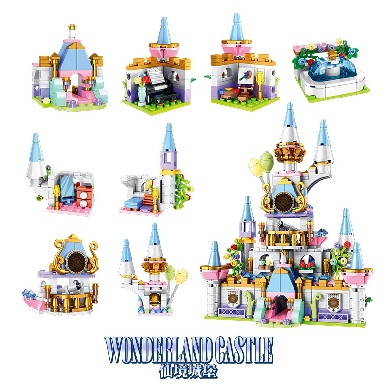 Конструктор (Lego) Wonderland Castle, набор 8–в‑1, маленькие детали, яркий 3D замок