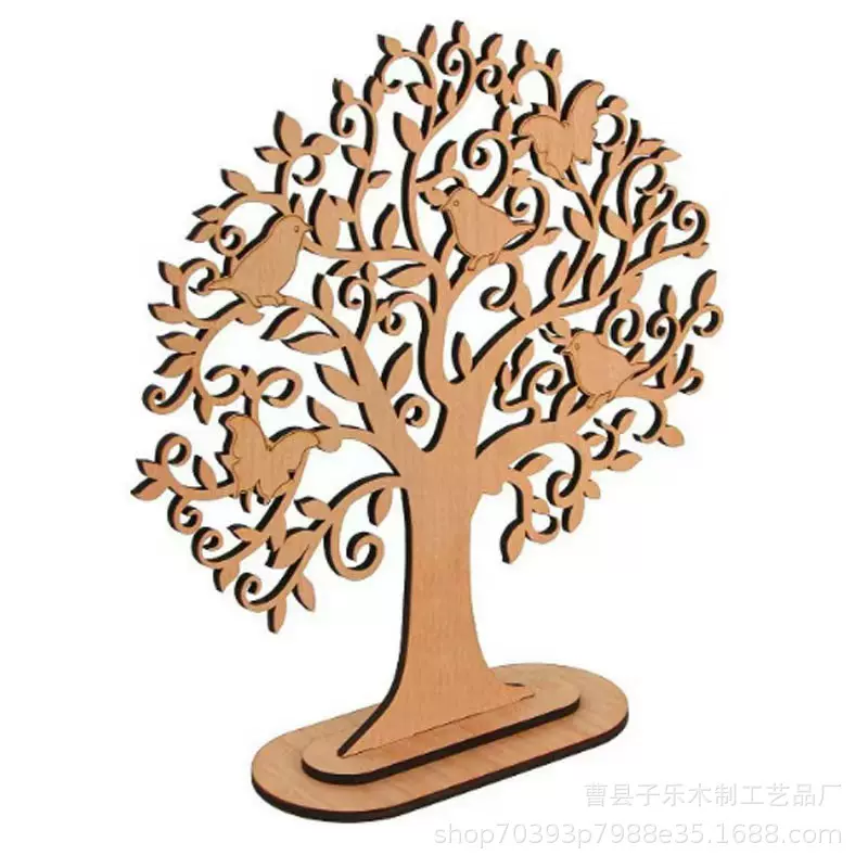 创意木质摇钱树首饰展示架珠宝店项链耳钉戒指木制树形首饰架摆件