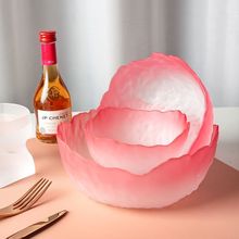 家用夏日高颜值玻璃碗透明水果盘客厅上档次蔬菜沙拉水培花盆睡莲