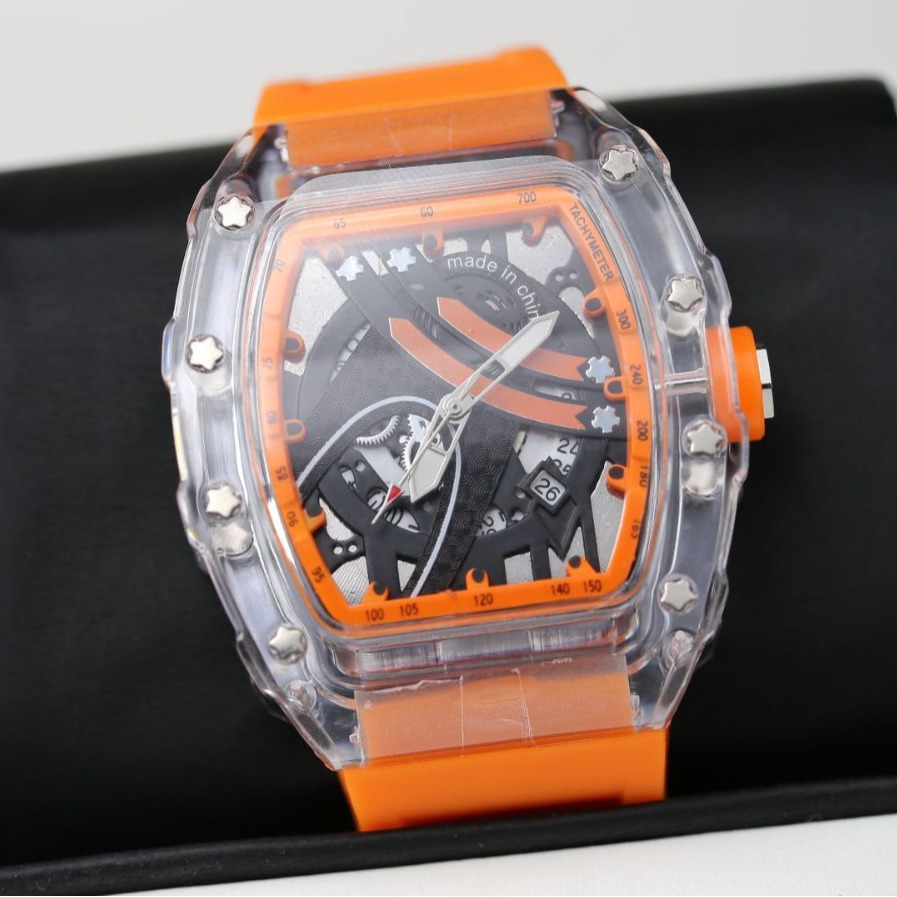 Orologio da uomo ZIDO Brand 2023, nuovo modello trasparente di alta moda con quadrante luminoso a forma di barilotto, trasparente, di tendenza._voghion.com