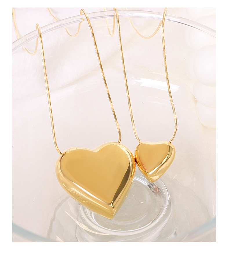 Fashion Heart Titanium Steel Plating Necklace display picture 6
