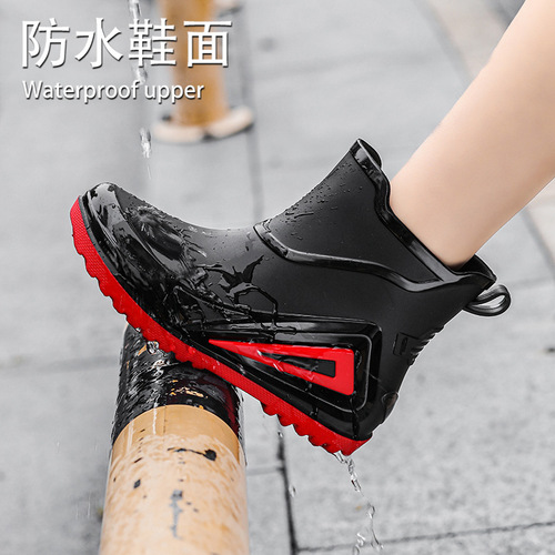 Children's Rain Boots, Cross-Border Fashion, Korean Style, Thick Sole, Slip-Resistant, Outdoor, Versatile, Waterproof Rubber Shoes for Boys and Girls