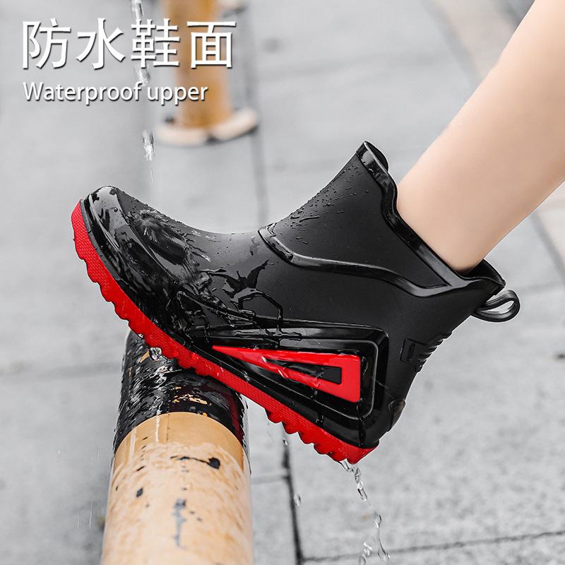 Cross-border Fashion Zhongda Children's Rain Shoes Korean Style Thick-soled Non-slip Rain Boots Outdoor All-match Outdoor Waterproof Rubber Shoes for Boys and Girls