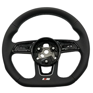 Suitable for Audi A4B9 S model semi-perforated white line steering wheel without paddle shifters, modified with a frame