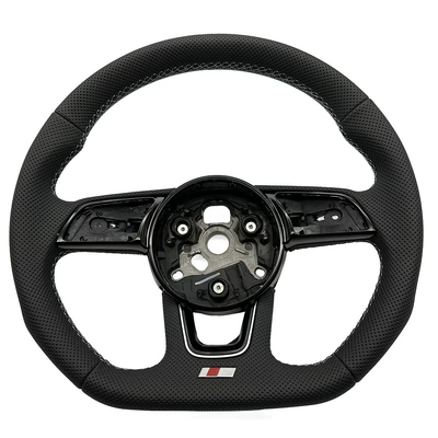 Suitable for Audi A4B9 S model semi-perforated white line steering wheel without paddle shifters, modified with a frame