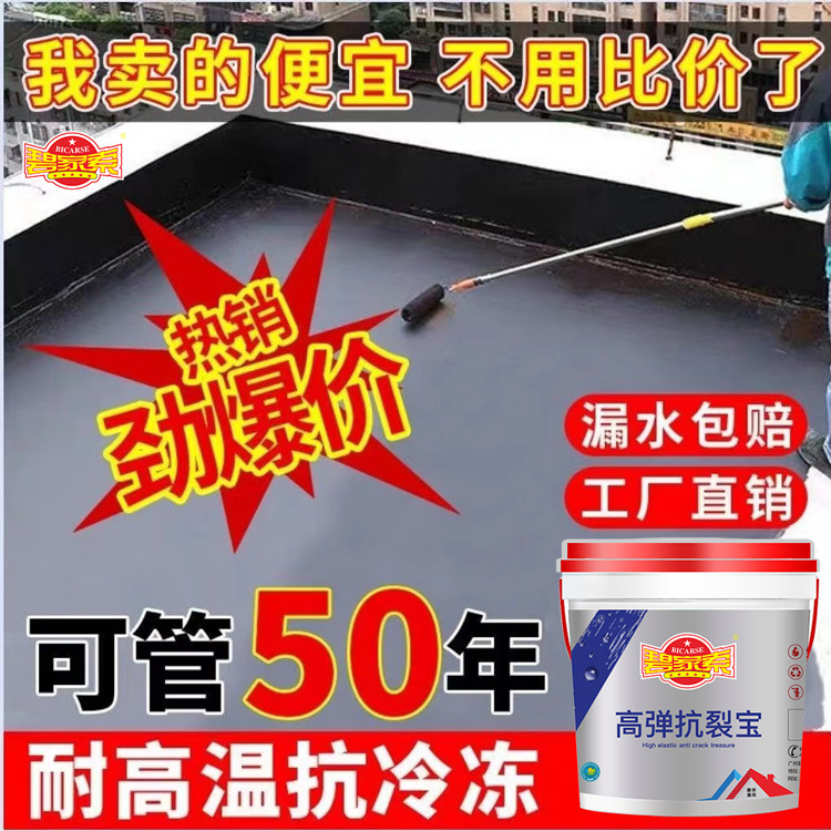 屋顶防水补漏材料 碧家索高弹抗裂宝楼顶裂缝修材料防水涂料