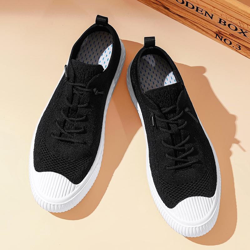 Couple's sneaker Breathable Casual Soft-soled Single-layer Shoes Autumn Flying Mesh Shoes Slip-on Students Running Shoes for Men