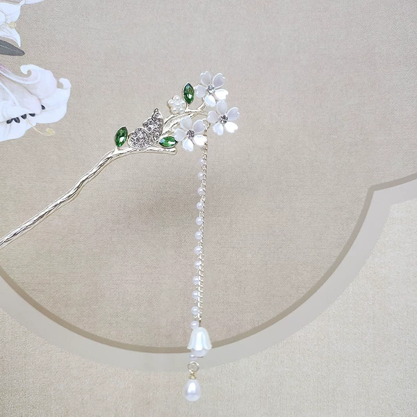 F0640 shell flower tassel hairpin