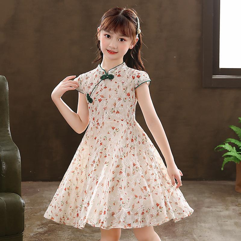 Hanfu, summer cheongsam, skirt, children's summer clothing, breathable small princess costume, dress, children's clothing, Chinese style 3