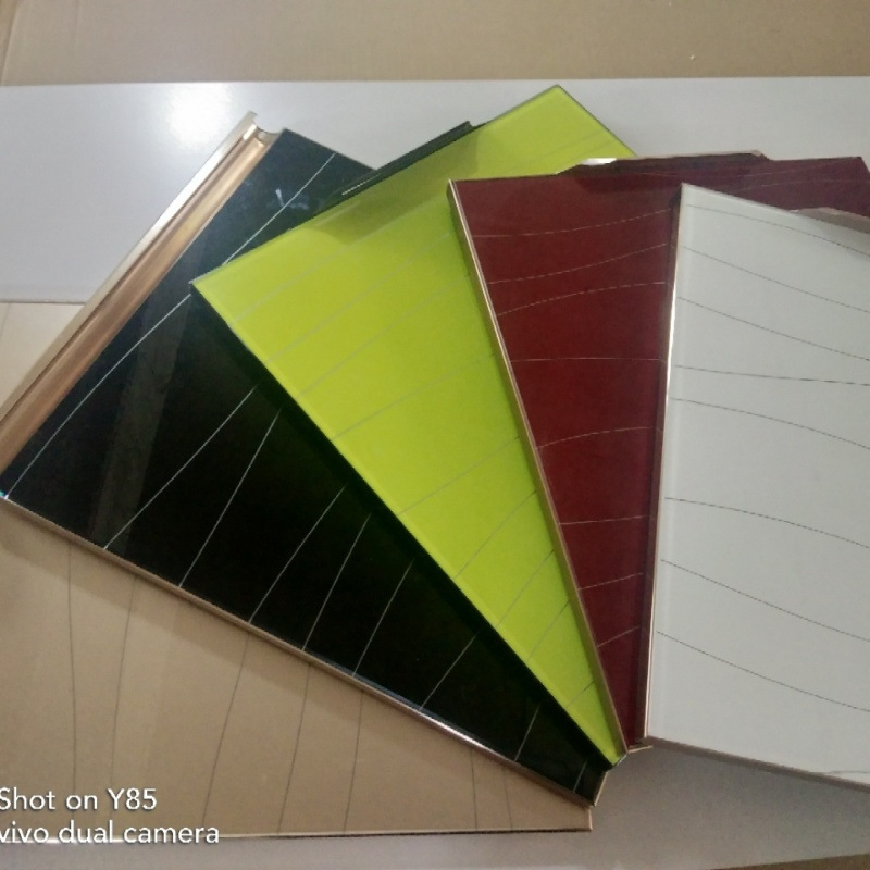 Door Panel with Tempered Glass Film, Colored Kitchen Cabinet Panel, Custom Cabinet Door, Simple Home Furniture, Modern Storage Hanging Cabinet