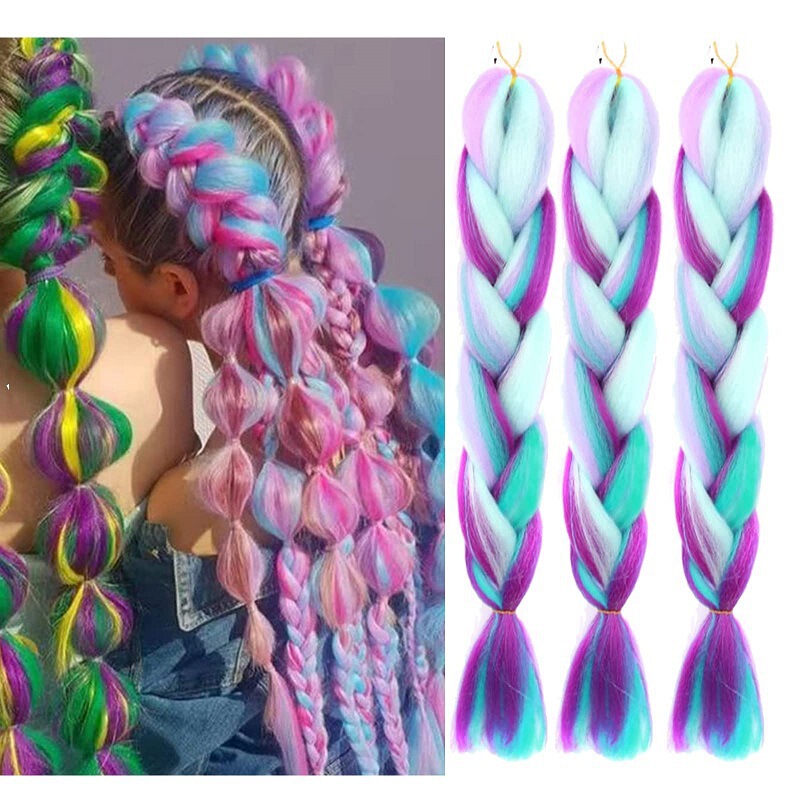 European and American Foreign trade color wig braid jumbo braids African chemical fiber crochet dirty braid wig color matching big braid