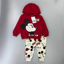 2024新款外贸出口童装2-8岁女童男童套装卡通套头2件套春秋