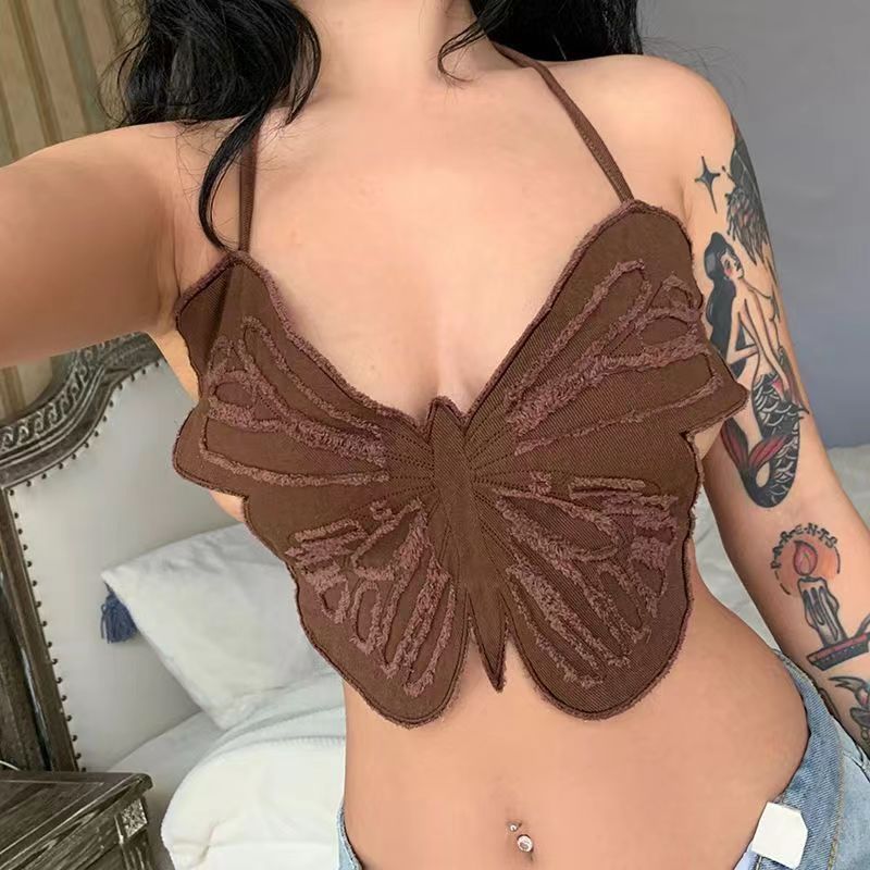 Women's Vest Tank Tops Backless Sexy Streetwear Butterfly display picture 4