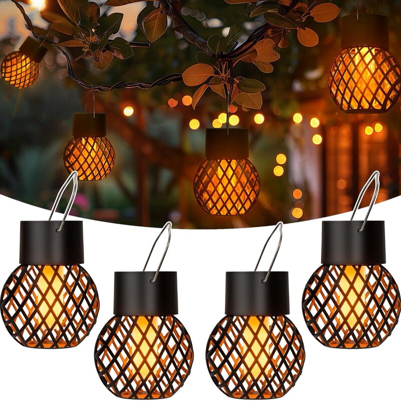 Outdoor Solar Small Hanging Ball Flame Light Cut Out Hanging Light Branch Atmosphere led Light Courtyard Garden Chandelier Outdoor Solar Small Hanging Ball Flame Light Cut Out Hanging Light Branch Atmosphere led Light Courtyard Garden Chandelier