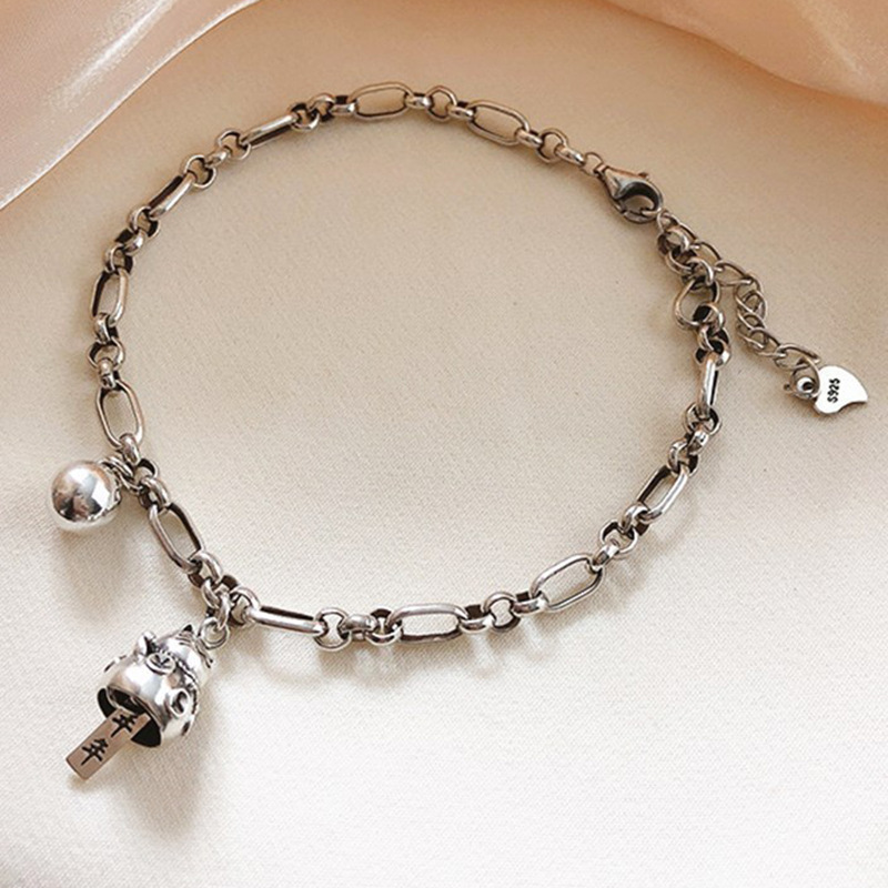 Bracelet for Attracting Wealth and Good Fortune Every Year, Simple and Unique Ethnic Style Ball Lucky Cat Bracelet Jewelry for Best Friends and Students