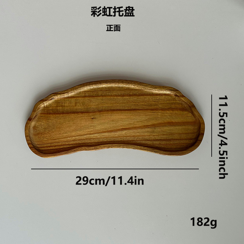 Paleta creativa de madera maciza de Xiangsimu transfronteriza, vajilla doméstica japonesa, plato de espuma seca, plato de frutas irregular, plato de refrigerios