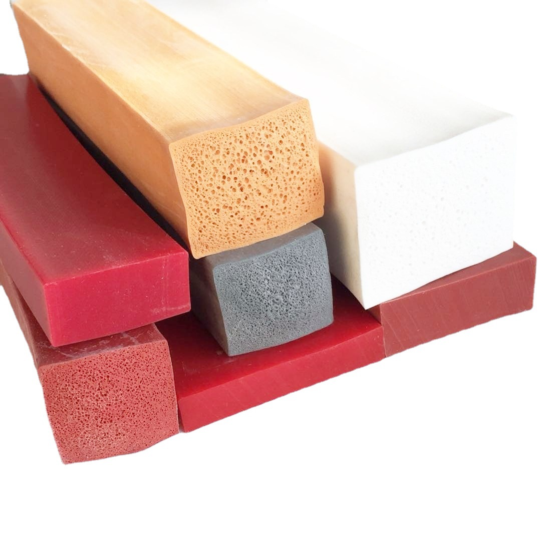 硅胶隔热条减震块工业门矩形高温硅胶发泡条硅胶方形密封条