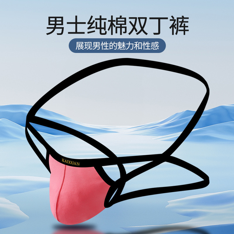 Men's Fun Thong Ultra-Thin Breathable Sexy Briefs Fun Triangle T-Back Underwear