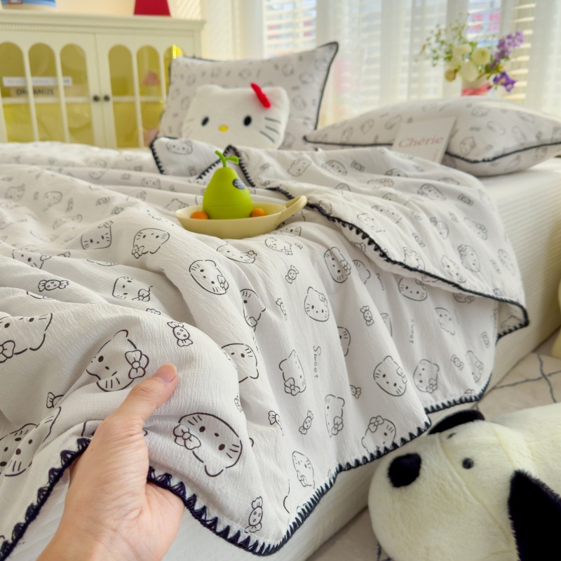 Hilo antibacteriano de doble capa edredón de verano edredón fresco de verano dormitorio pequeño fresco edredón de aire acondicionado lavable a máquina edredón fino