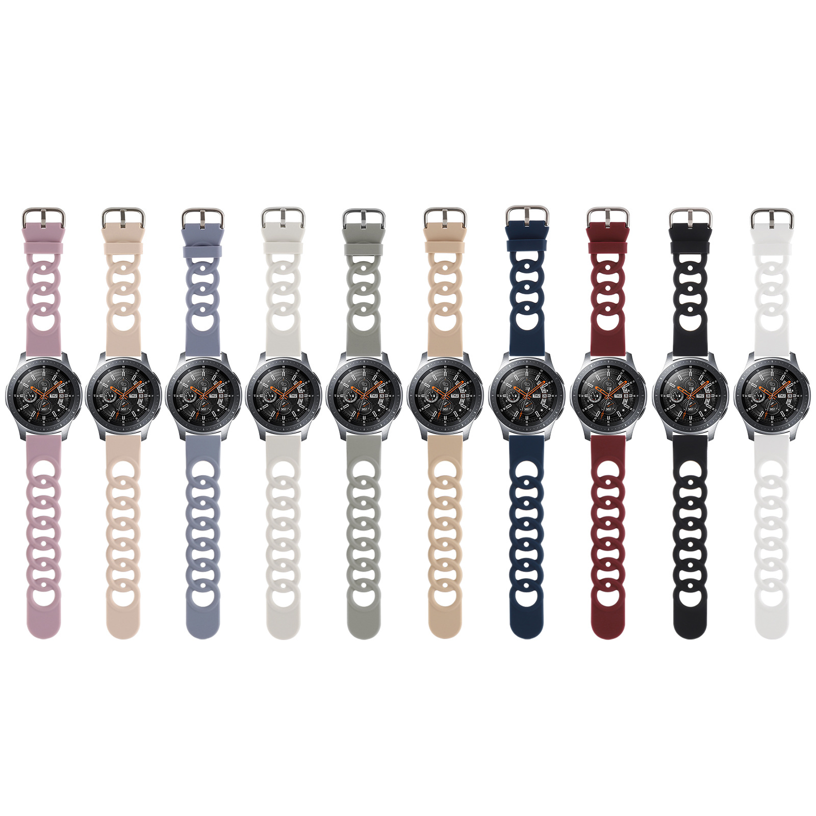 Suitable for Samsung Watch Strap Galaxywatch4 Watch Huawei 20mm Donut Hollow Silicone Design Sports Model