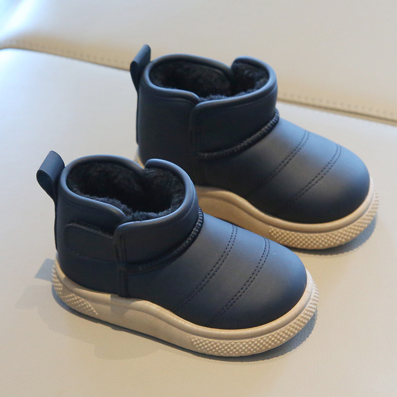子供のスノーブーツ 2025 冬の新男の子ショートブーツプラスベルベット肥厚女の子の綿のブーツ暖かいベビー綿の靴|undefined