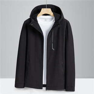 Mountaineering Suit Windproof Water-splashing Wear-resistant Outdoor Hiking Hooded Top Spring and Autumn Running Sports Jacket Coat