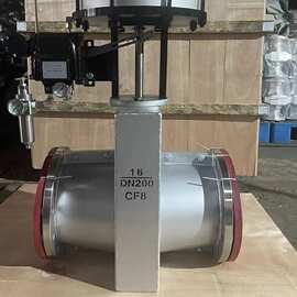 不锈钢气动法兰管夹阀 GJ641X-6P型号图片尺寸