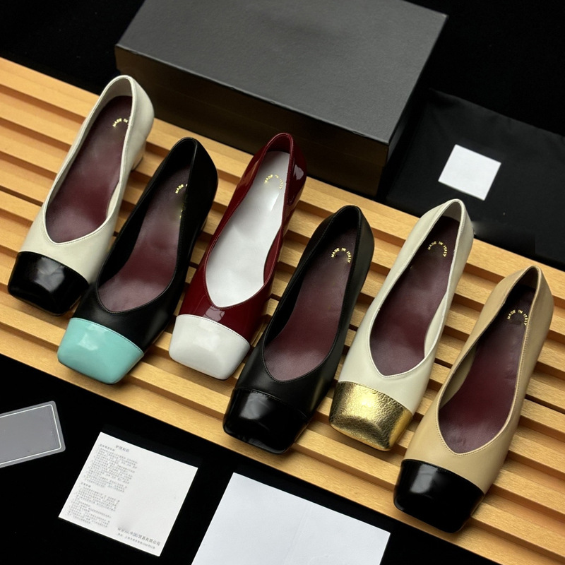 2026 New Style Chanel-Inspired Color-Block Square-Toe High Heels Retro Fashion Chunky Heel Mary Jane Shallow Mouth Single Shoes for Women 2026 New Style Chanel-Inspired Color-Block Square-Toe High Heels Retro Fashion Chunky Heel Mary Jane Shallow Mouth Single Shoes for Women