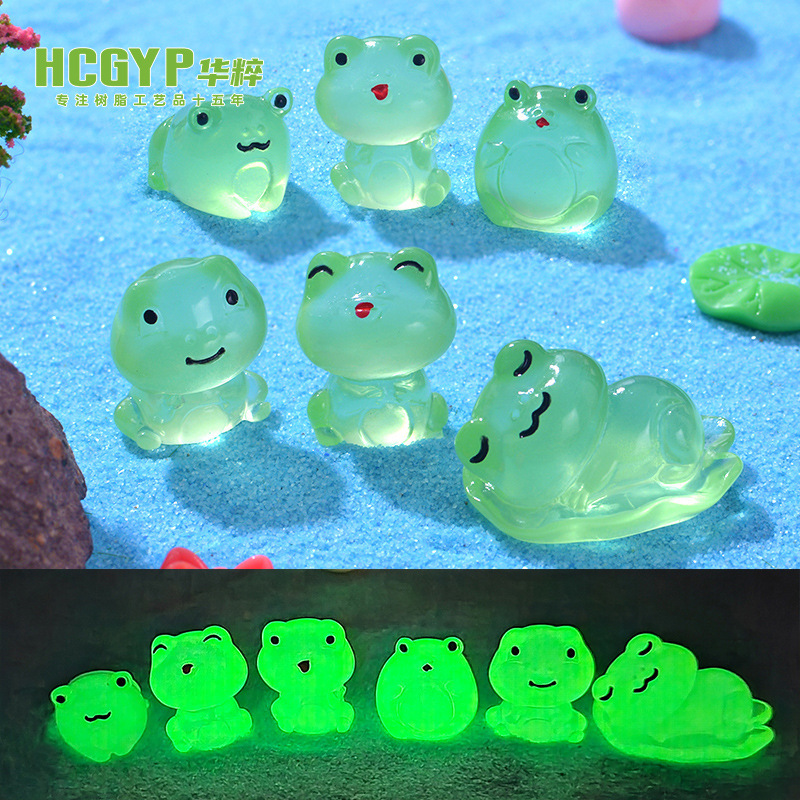 Moss Micro Landscape Luminous Cute Frog Aquarium Fish Tank Landscaping dIY Decoration Accessories Mini Small Ornaments