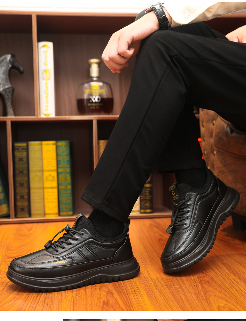 Scarpe uomo invernali in tessuto foderate in pile stringate calde_voghion.com