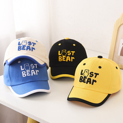 Benefit new hemmed bear children's baseball cap spring cartoon children's hat embroidery children's baseball cap