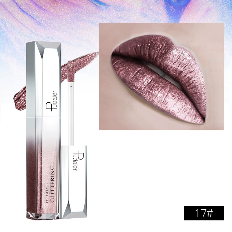 Lip Gloss (Pudaier) Shimmer Pearl Nourishing, 18 Colors, Lip-Volume Enhancing, European Style