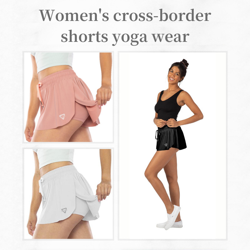 Amazon Women's cross-border shorts yoga clothes running fitness sports tennis short culottes plus size sports shorts!