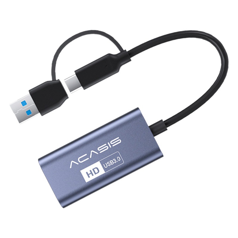 USB3.0 Tarjeta de captura de vídeo juego de aleación de aluminio transmisión en vivo teléfono móvil tableta Cámara tipo-c tarjeta de captura HD