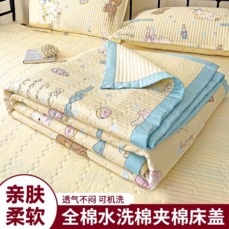 Tapa de cama de algodón de tres piezas para dormitorio de estudiantes sábanas de tatami para cuatro estaciones cubierta antideslizante individual