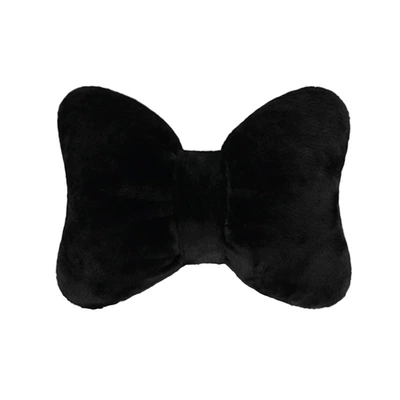design, for women, interior car decoration, Seat cushion, seat cover - rabbit-fur-bowknot-lumbar-support-black