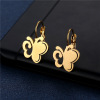 Metal cute earrings stainless steel, crown, simple and elegant design, Korean style