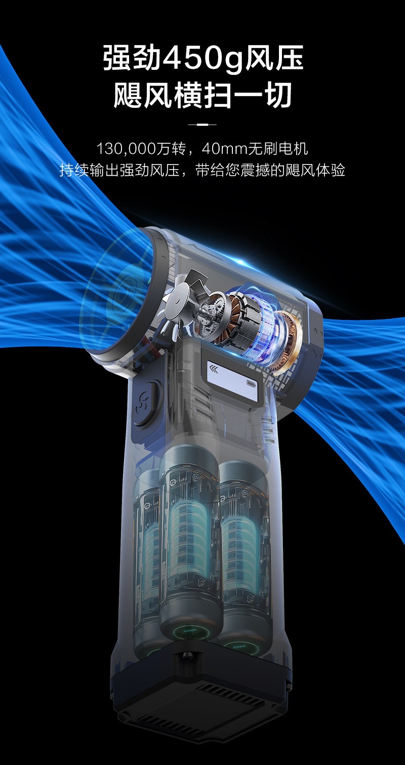G1 Long-Lasting New Model 40 Motor Violent Fan 500g Wind Pressure High-Power Turbo Dust Removal Tool Dust Blowing Gun