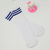 Three bar striped long tube socks cotton overlap students perform socks, children's football socks