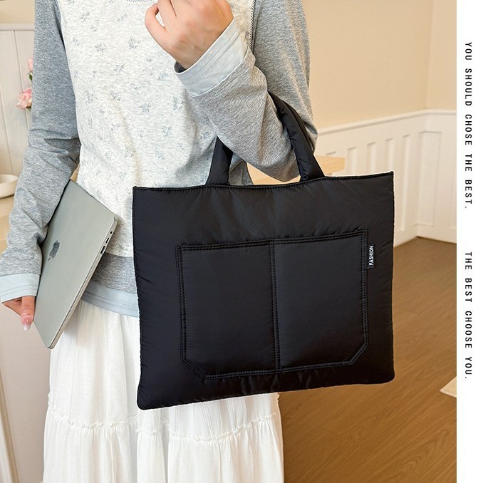Solid color laptop bag, simple and versatile tablet bag, iPad handbag, office bag, solid color computer bag
