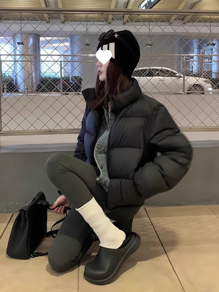 Off-Season Version Kendall Jenner Style Short High-Waisted Thickened Down Jacket For Petite Women, European And American_voghion.com
