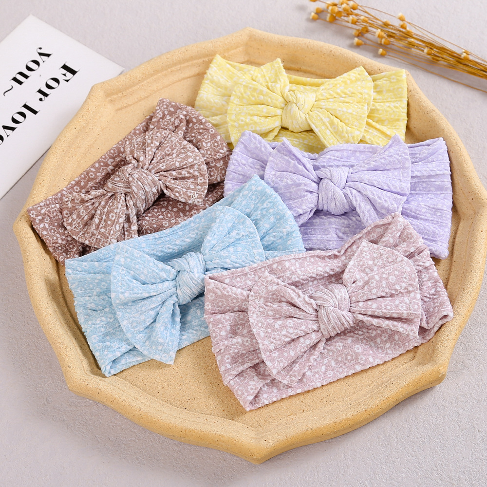 Cross-border children's hair accessories baby care door headband 3D digital printing nylon bow baby hair band wholesale_voghion.com