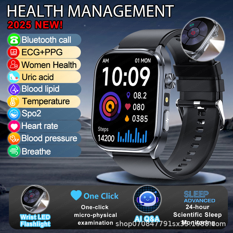 Et572 Smart Watch Cross-Border New Ecg + Electrocardiogram Bluetooth Call Waterproof Heart Rate Blood Pressure Blood Oxygen Utan