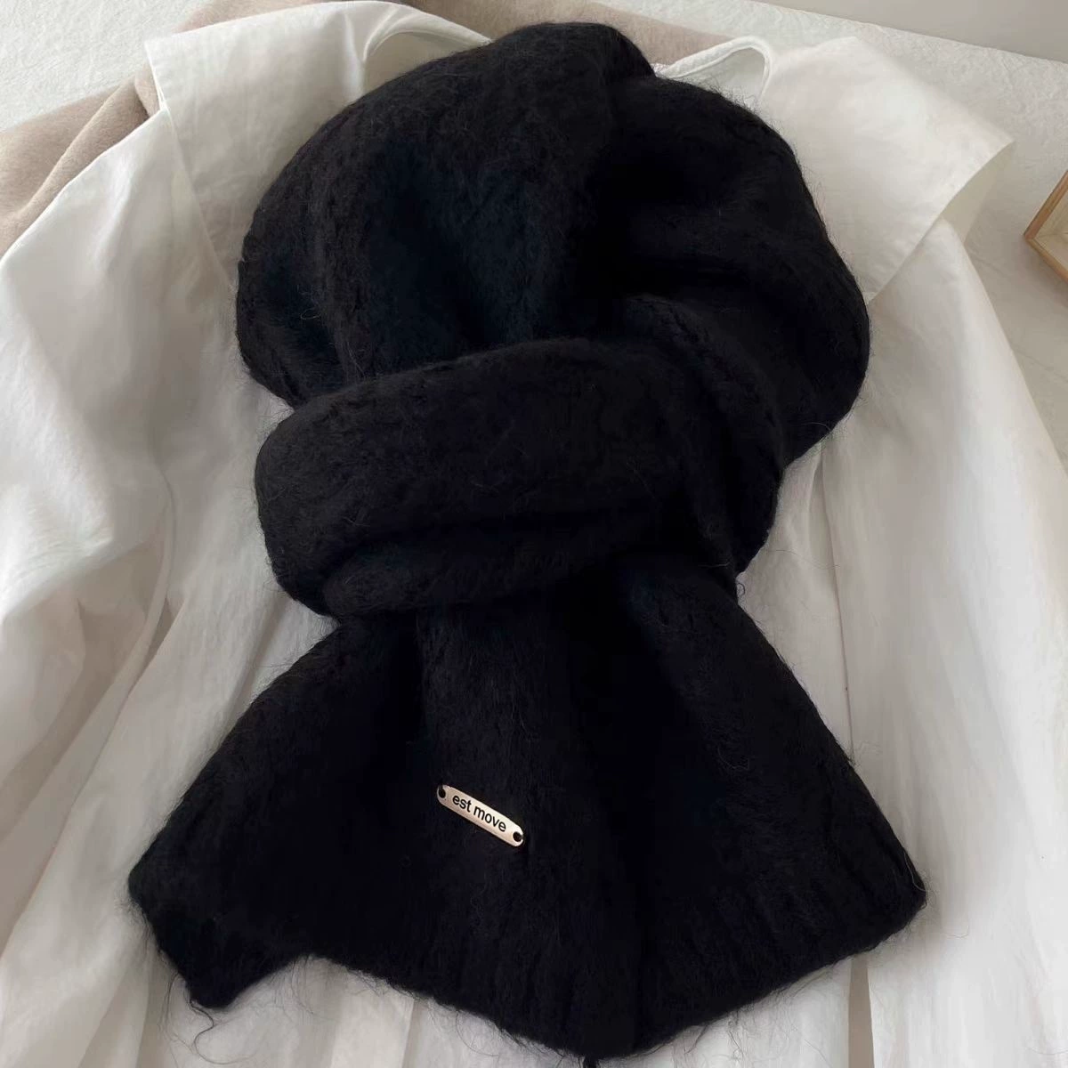 knitted fleece scarf