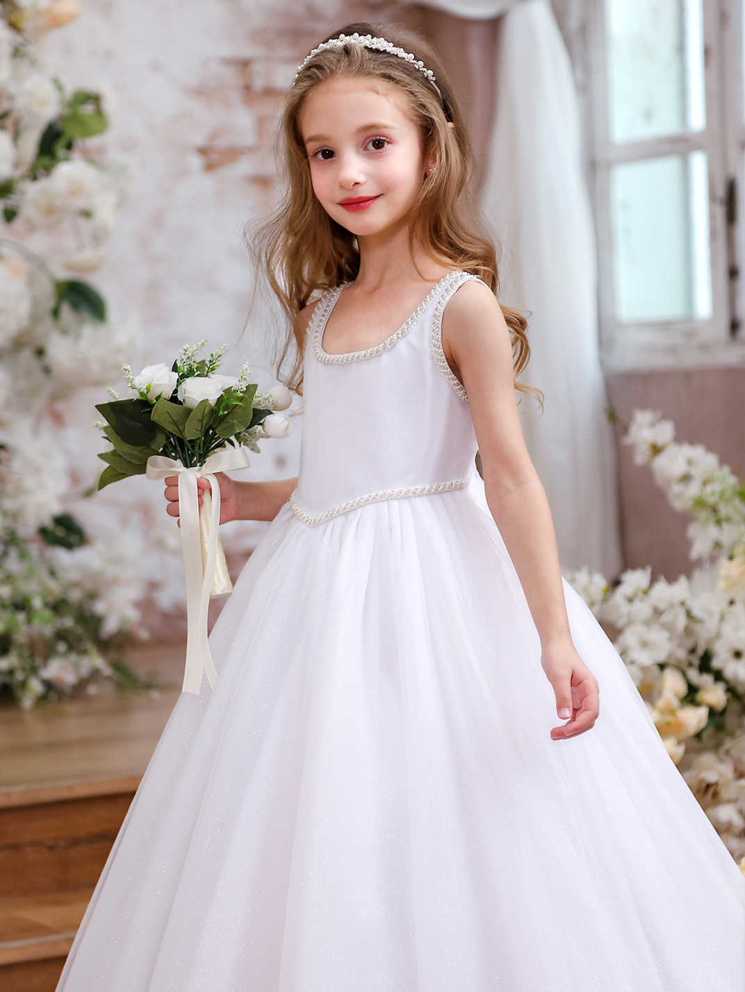 Vestidos para niños transfronterizos, ropa para niños de primavera y verano, anfitrión de bodas de niña de las flores, vestido de niña de hilo esponjoso, traje de piano